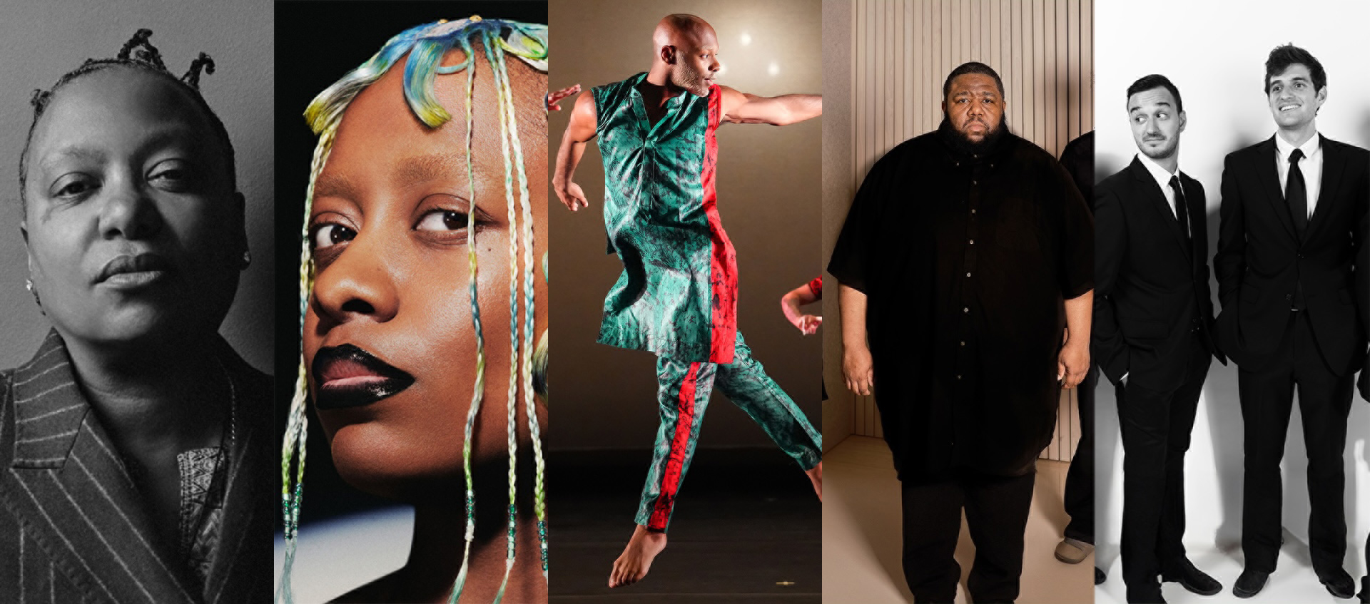 A lineup of five performing artists coming to the Wexner Center for the Arts in Autumn 2024.